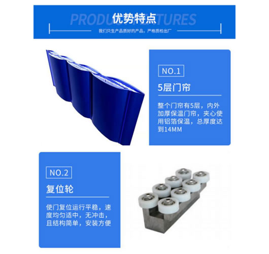 Low temperature cold storage quick door